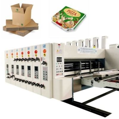 PLC Pizza Box Flexo Printing Slotting Machine Kedalaman Slot 240mm