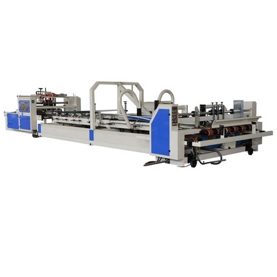 Sepenuhnya Otomatis 2600mm Pneumatic Carton Folder Gluer Machine 4 6 Corner Corrugated Box