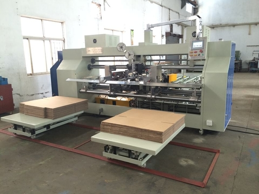Semi Otomatis 2000mm Mesin Kotak Karton Bergelombang Jahitan Stapler Stapling Didorong Listrik