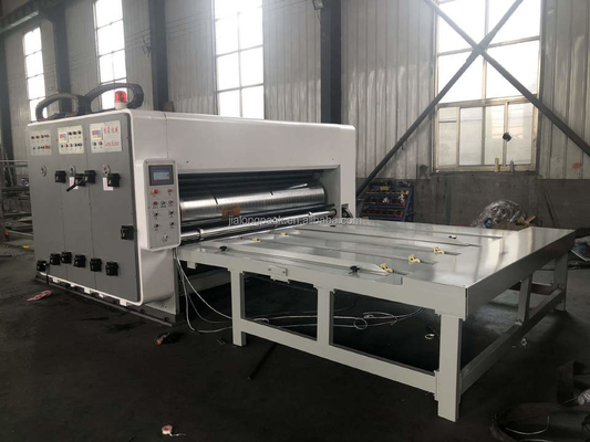 Karton Bergelombang 4 Warna Flexo Printer Slotter Die Cutter Semi Otomatis