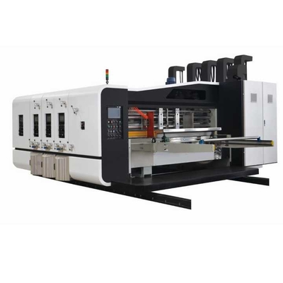 CE EAC Mesin Kotak Karton Goresan Fleksi Printer Slotter Die Cutter Stacker