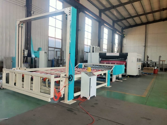 Empat Warna Flexo Printer Slotter Die Cutter Paket Buah Pembuatan Kotak Pizza 220v