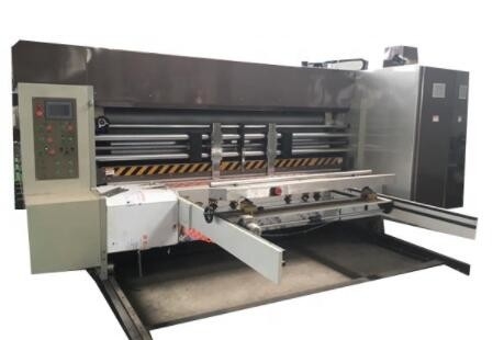 Ekonomis Tiga Warna 18mm Printer Slotter Die Cutter Machine Kotak Karton Bergelombang